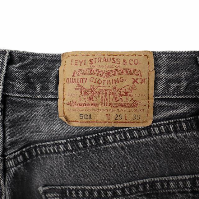 リーバイス ヴィンテージ 501 先染め ブラック ストレート デニムパンツ