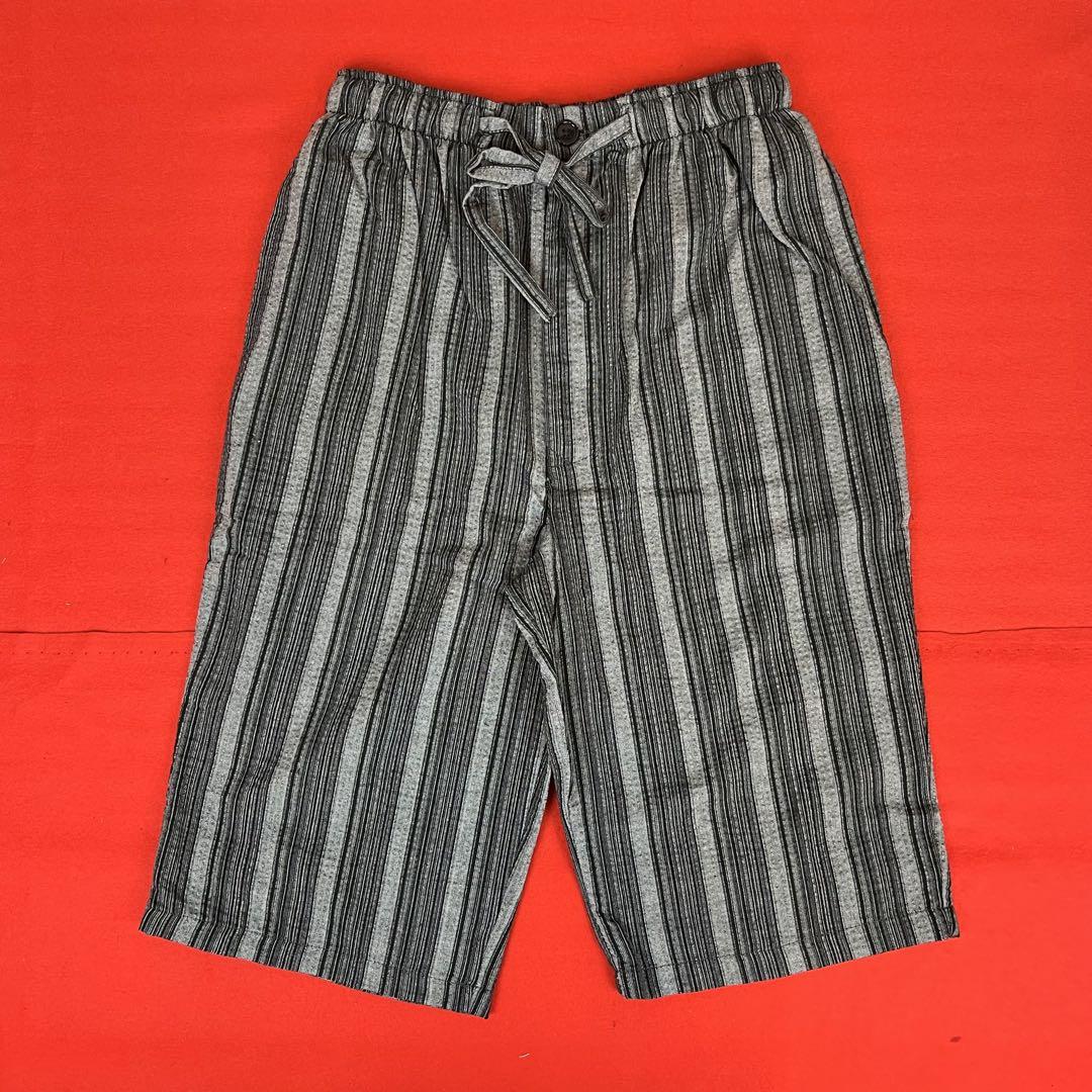 新品 メンズ 甚平 Mサイズ 501 グレー 黒 紳士 和布流 父の日