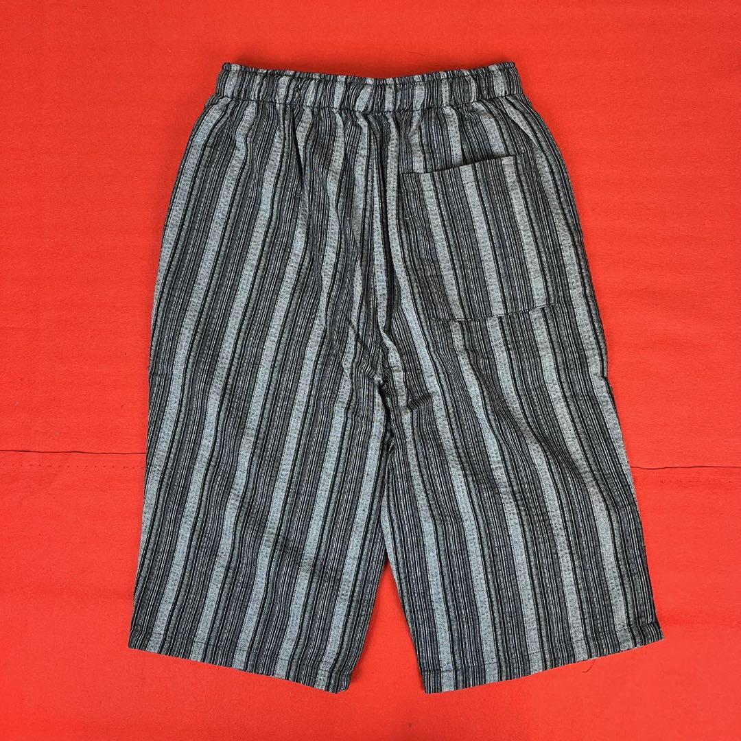 新品 メンズ 甚平 Mサイズ 501 グレー 黒 紳士 和布流 父の日
