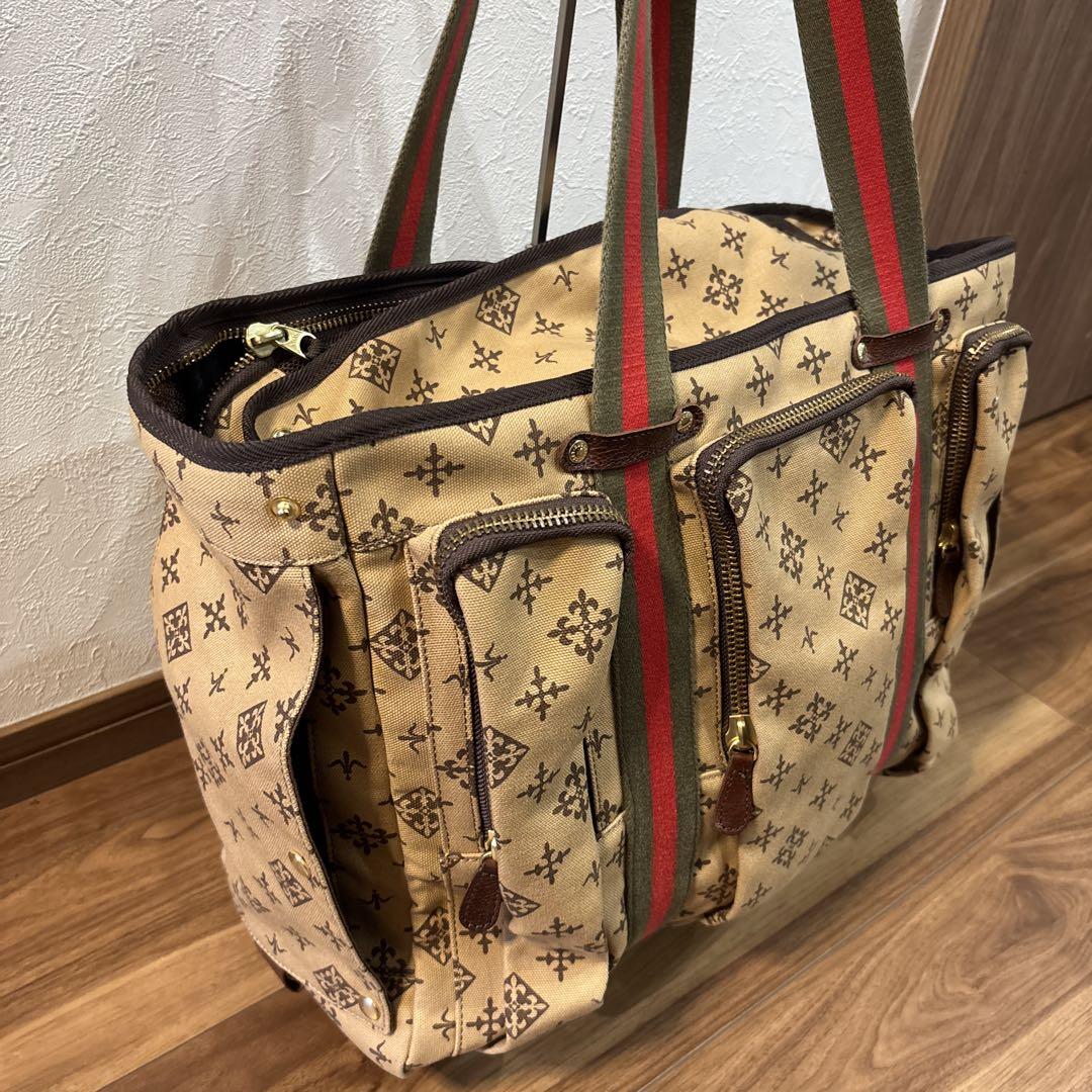 【極美品】russet ラシット モノグラム キャンパス×レザー ボストン 特大