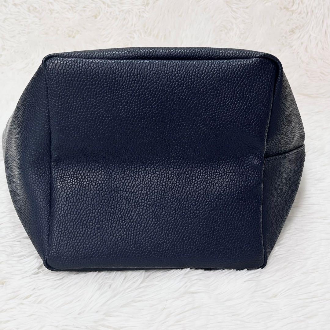 美品✨エルベシャプリエ 707gp M 舟形トート リュクス ネイビー×シルバー