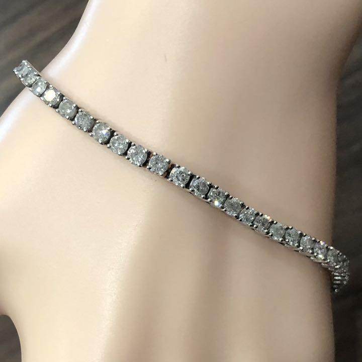 38%割引ホワイト系【良好品】 Pt900ダイヤモンドブレスレット5.00ct セール期間限定 レディース 石付きデザインブレス K18 18金 3.3g E314 21.5㎝ ブレスレット