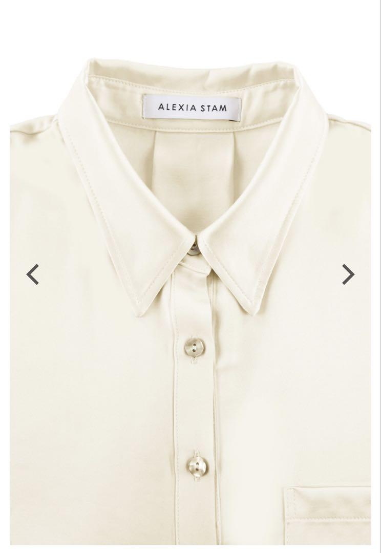 ALEXIA STAM Satin Shirt アイボリー