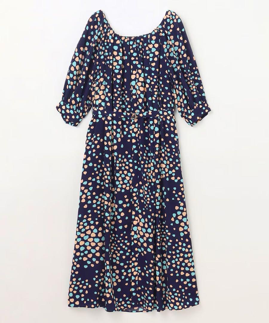 24SS♡グレースコンチネンタル ランダムハートドレープワンピース 36 ドット