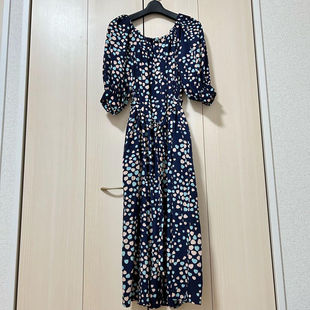 24SS♡グレースコンチネンタル ランダムハートドレープワンピース 36 ドット
