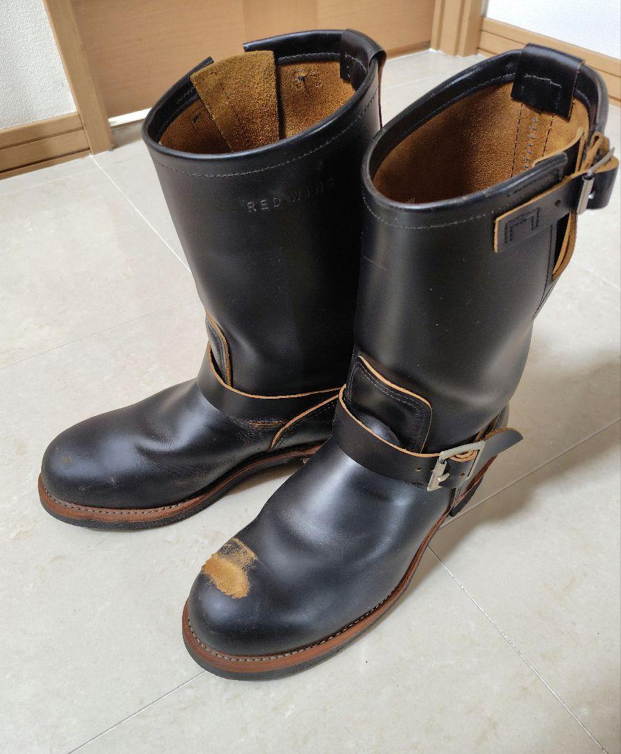 エンジニアブーツ 黒 レザー バックル付き　Redwing