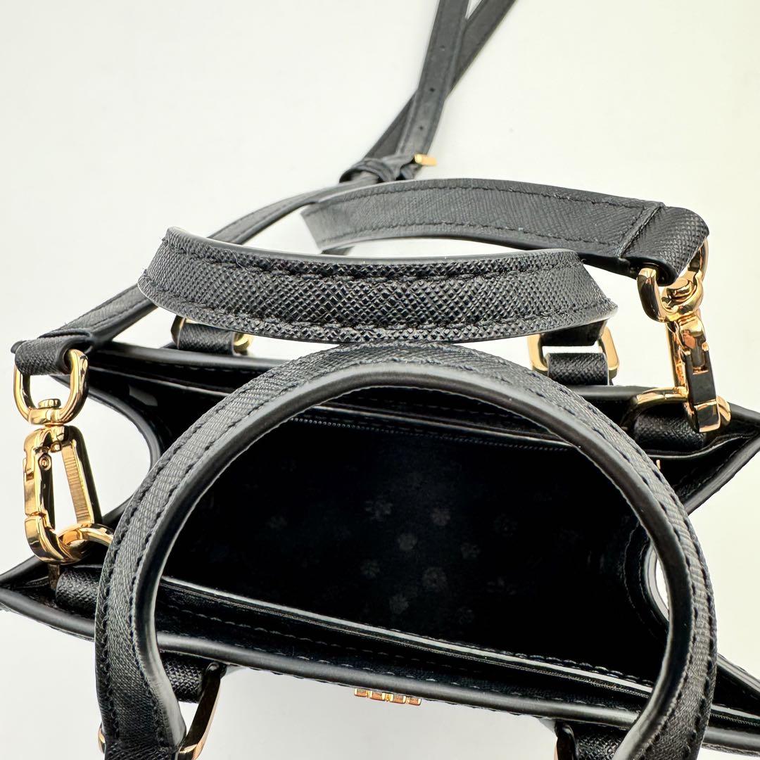 極美品✨TORYBURCH ハンドバッグ　2way ブラック　オールレザー