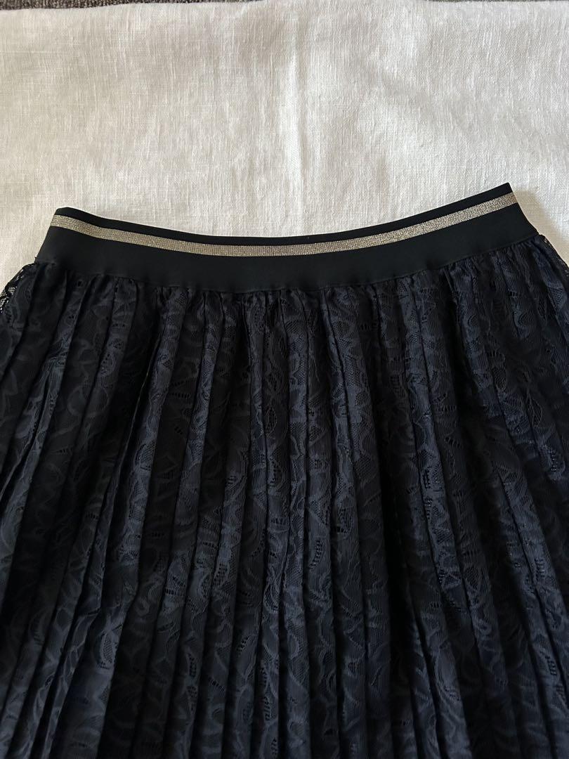 自由区S 黒プリーツスカート タグ付き未使用品 手洗い可