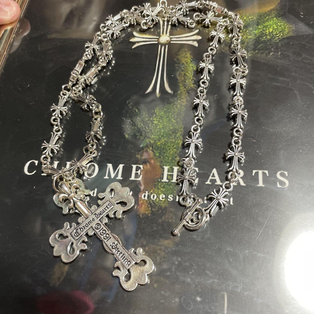 Chrome Hearts 合金クロスネックレス 約70cm