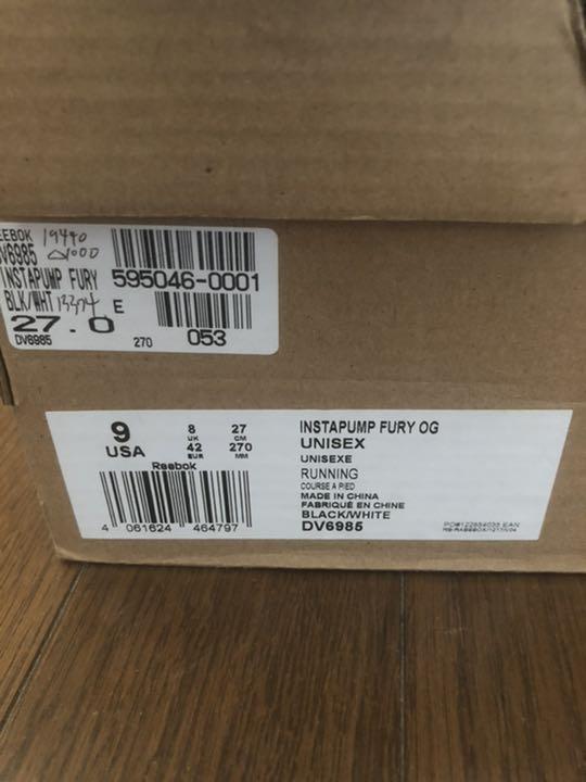 Reebok INSTAPUMP FURY OG リーボック ポンプフューリー 0Vu2y-m17224812022 新品在庫あ