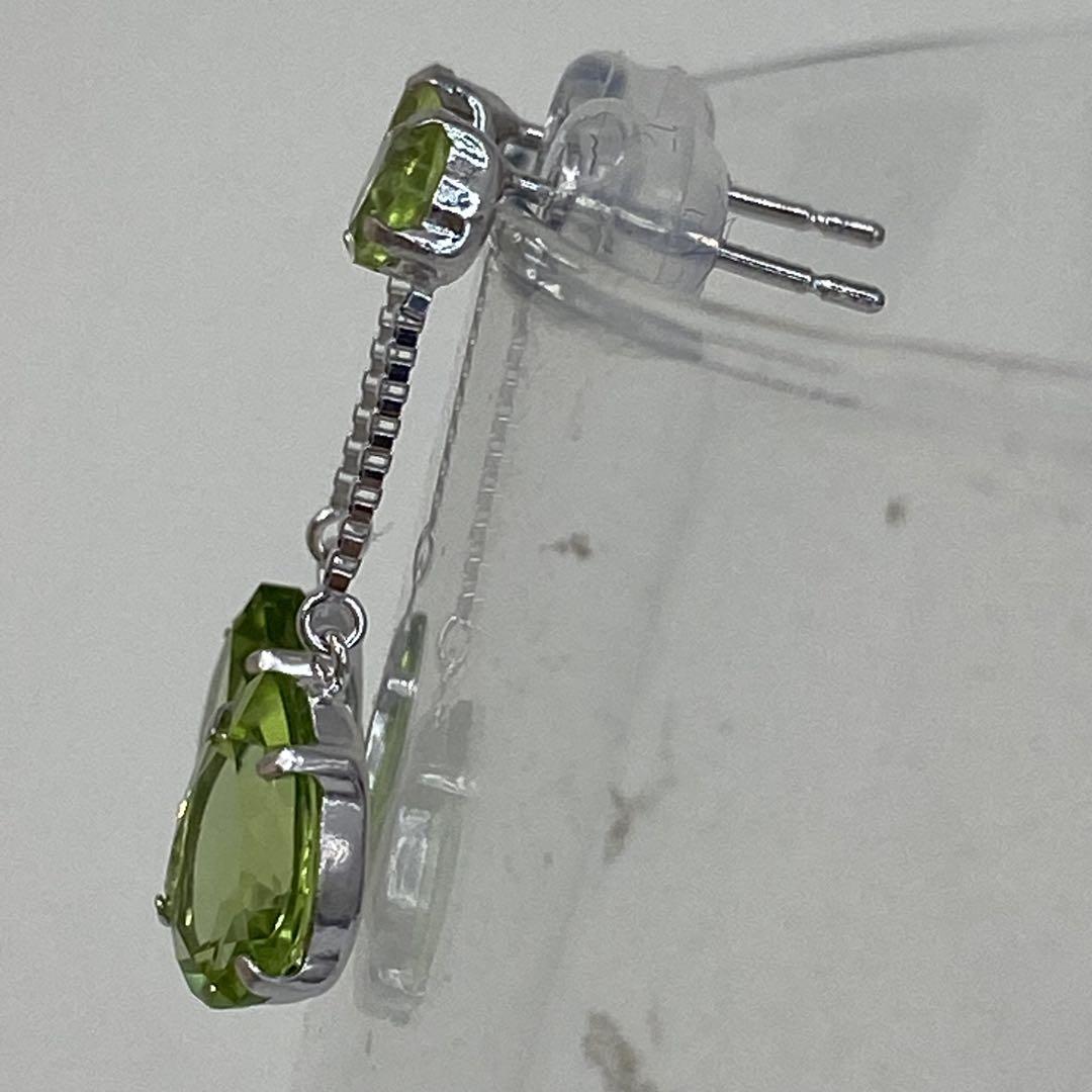 PT900 天然ペリドット プラチナピアス