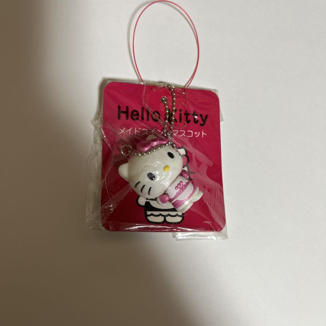 512 キティ メイド スイングマスコット ピンク 根付け ボールチェーン