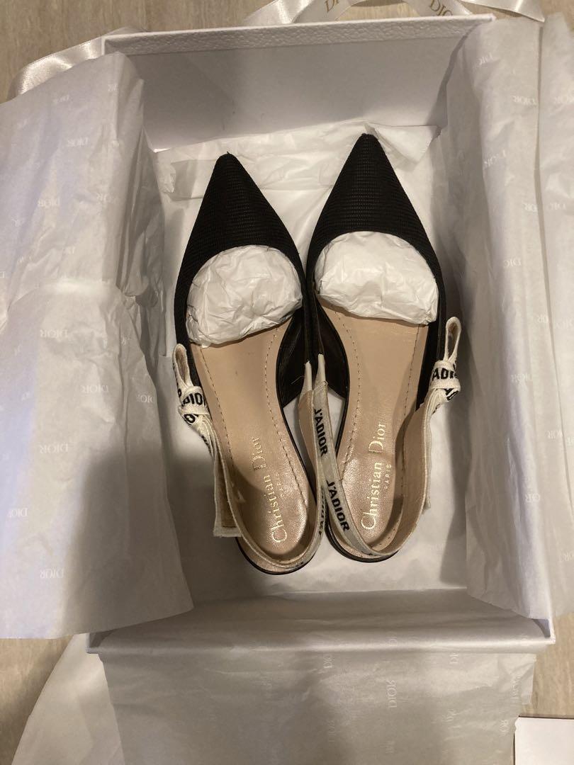 【美品】DIOR ディオール　スリングバック　バレエフラットシューズ