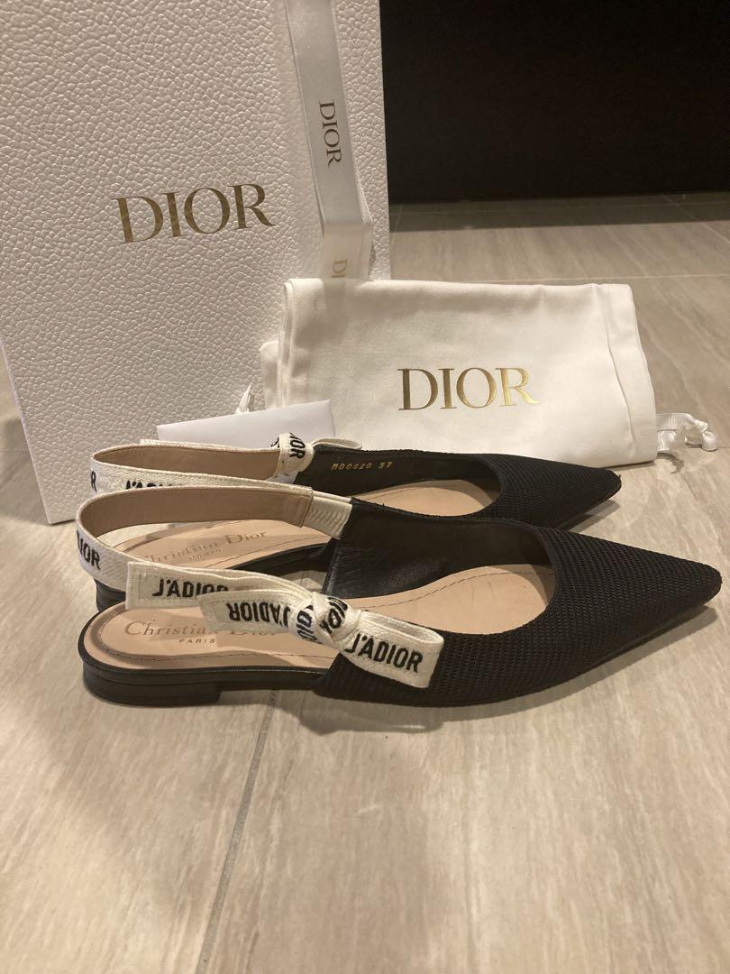 【美品】DIOR ディオール　スリングバック　バレエフラットシューズ
