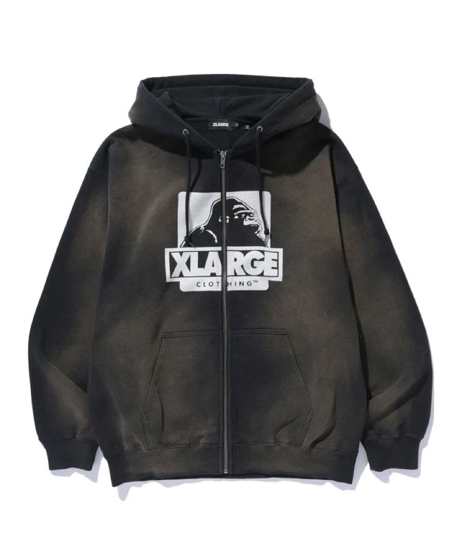 XLARGE DISCHARGE PRINTED OG ZIP HOODED