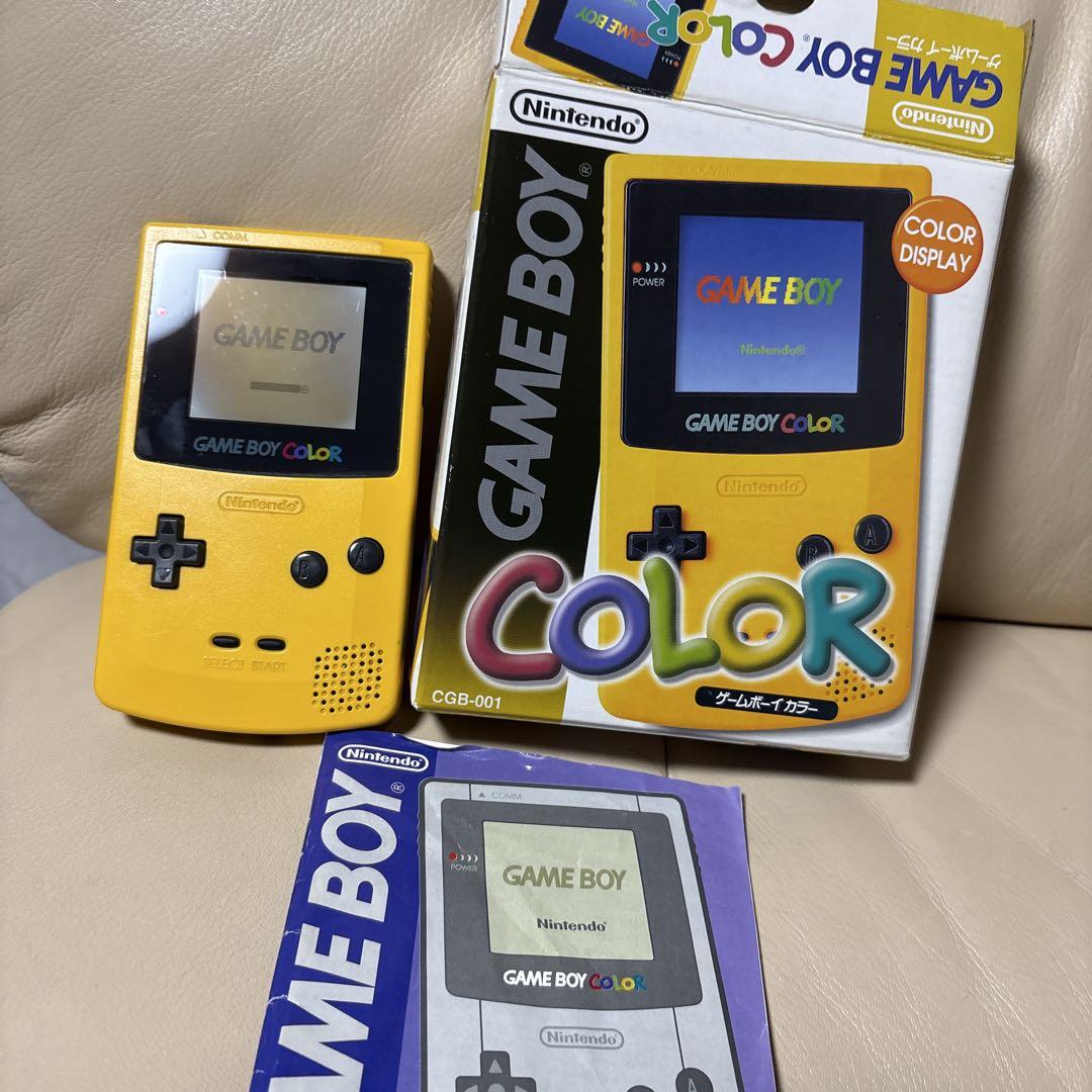 【箱・説明書あり】Nintendo ゲームボーイ本体 箱、説明書付き】 Nintendo ゲームボーイカラー イエロー 動作