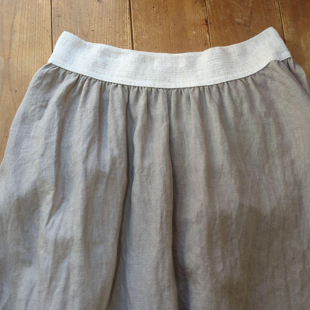 O'NEIL OF DUBLIN 美品 リネン フレアスカート ベージュ М