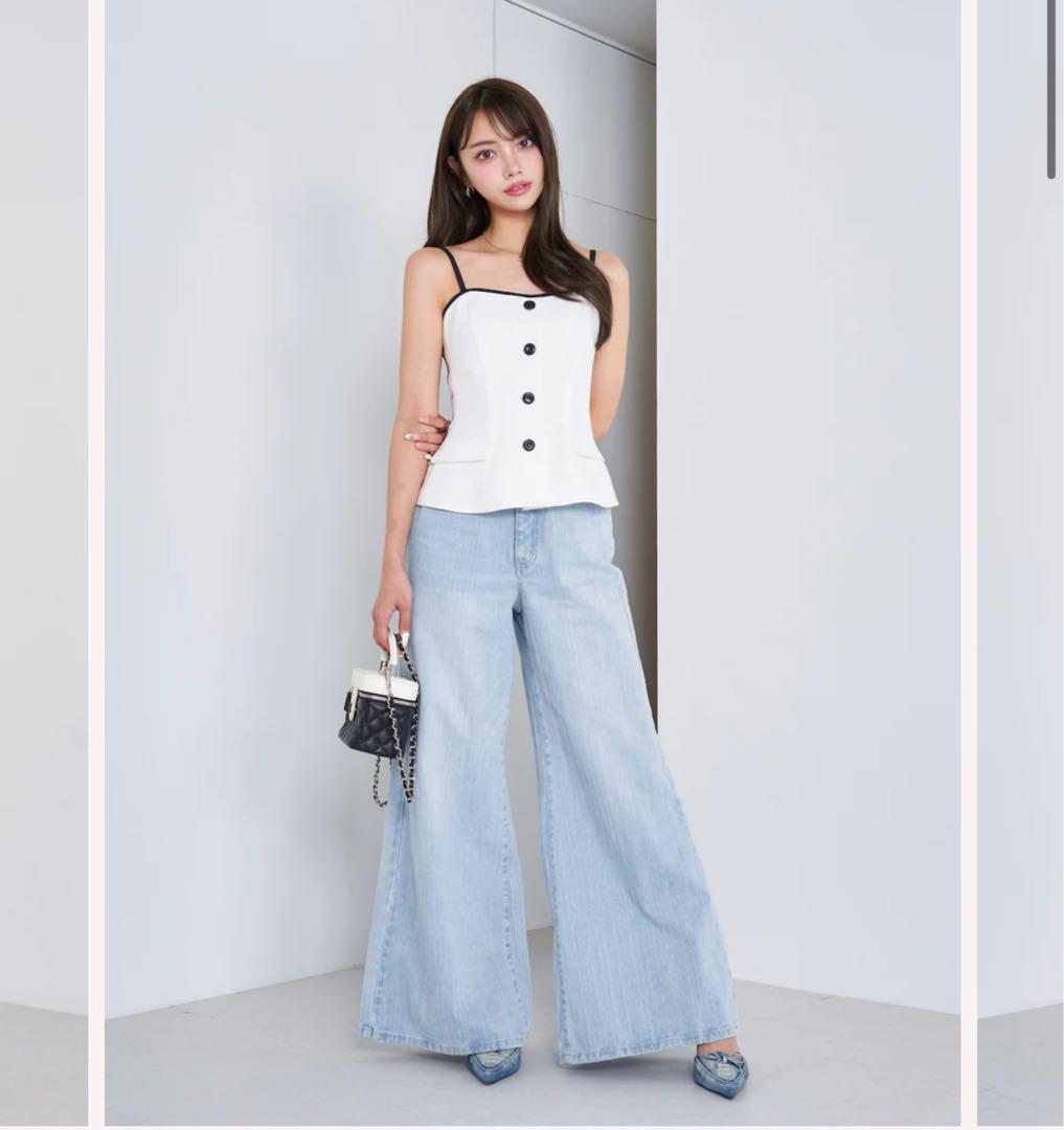 新品タグ付き ダーリッチ サイドラインベアトップ ホワイト 白