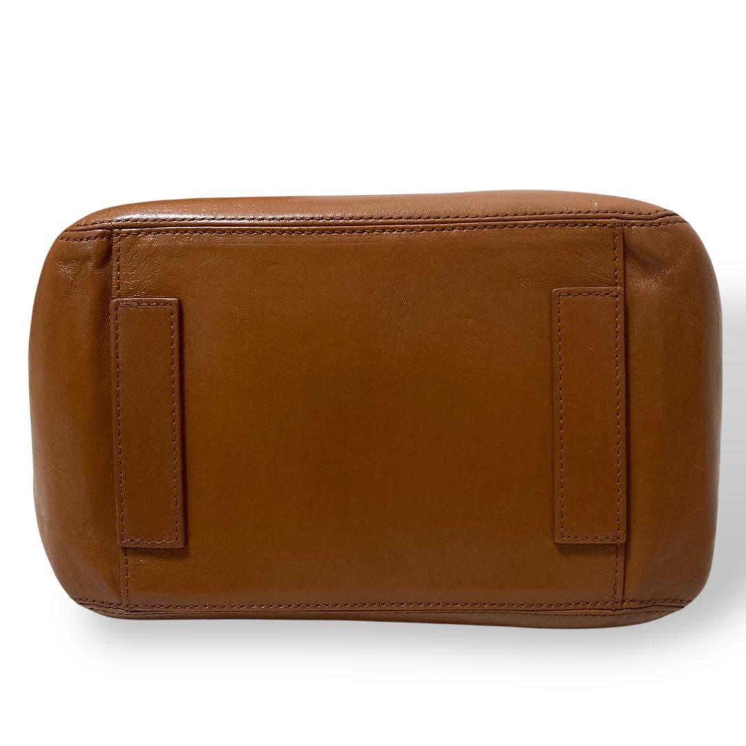 【美品】ヒロフ　トートバッグ　ハンド　ロゴ型押し　キャメル　手提げ肩掛け　大容量