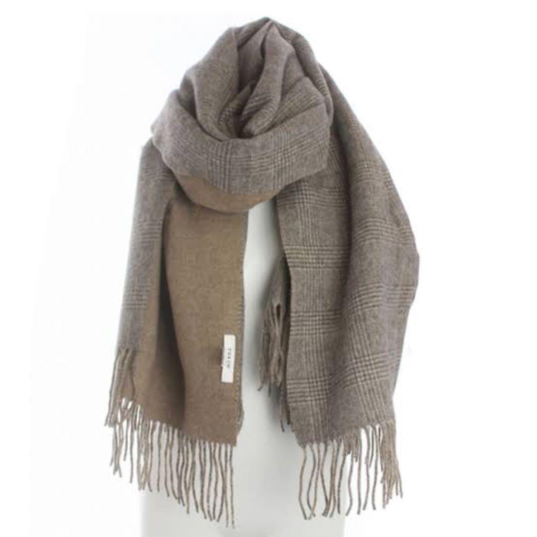 THROW 22AW DOUBLE FACE GLEN チェック ストール