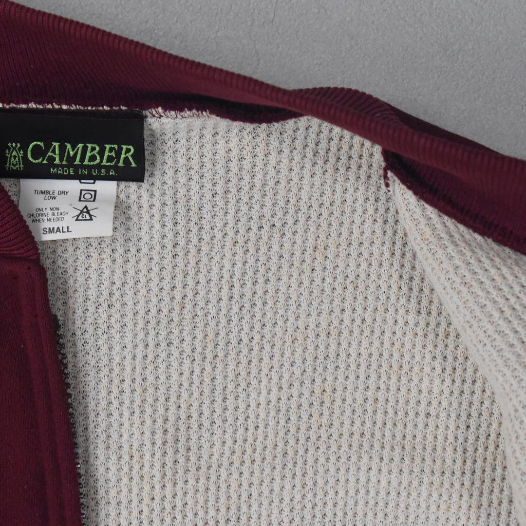 CAMBERアークティックジップジャケット S USA製 サーマル ワッフル　赤 CAMBERアークティックジップジャケット S USA製 サーマル