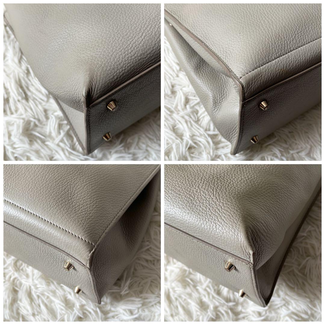 美品】 FURLA ハンドバッグ トートバッグ バイカラー アーチロゴ