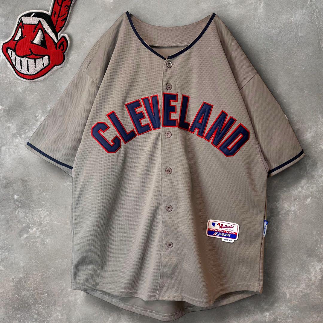 L/古着 半袖 ベースボール シャツ メンズ MLB クリーブランド