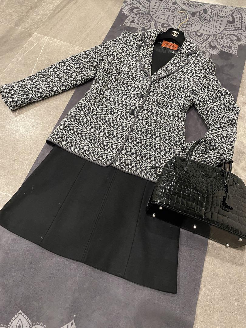未使用　MISSONI ミッソーニ　ニットジャケット　黒グレー　イタリア製