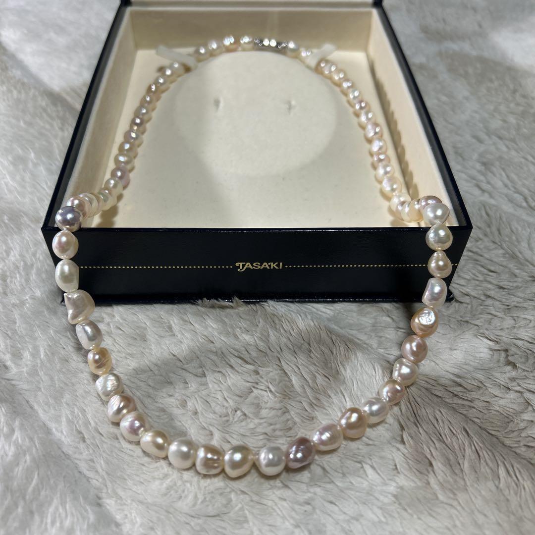 ☆美品☆タサキ　バロックパール　シルバー　ネックレス　全長約66cm