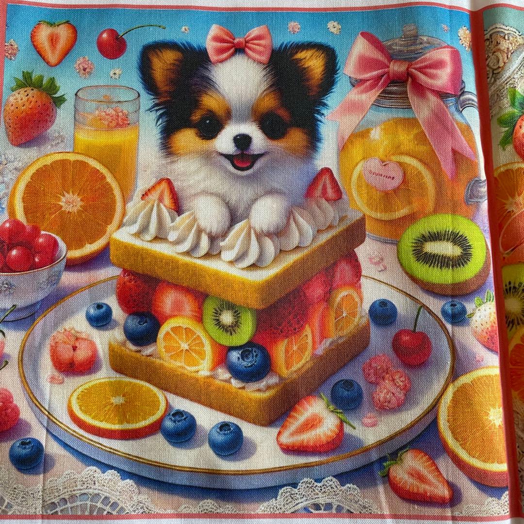 オーダー受付 ブラックチワワパネル生地 Chihuahua 犬柄生地 わんちゃん オーダー受付 ブラックチワワパネル生地 Chihuahua 犬柄生地 わんちゃん