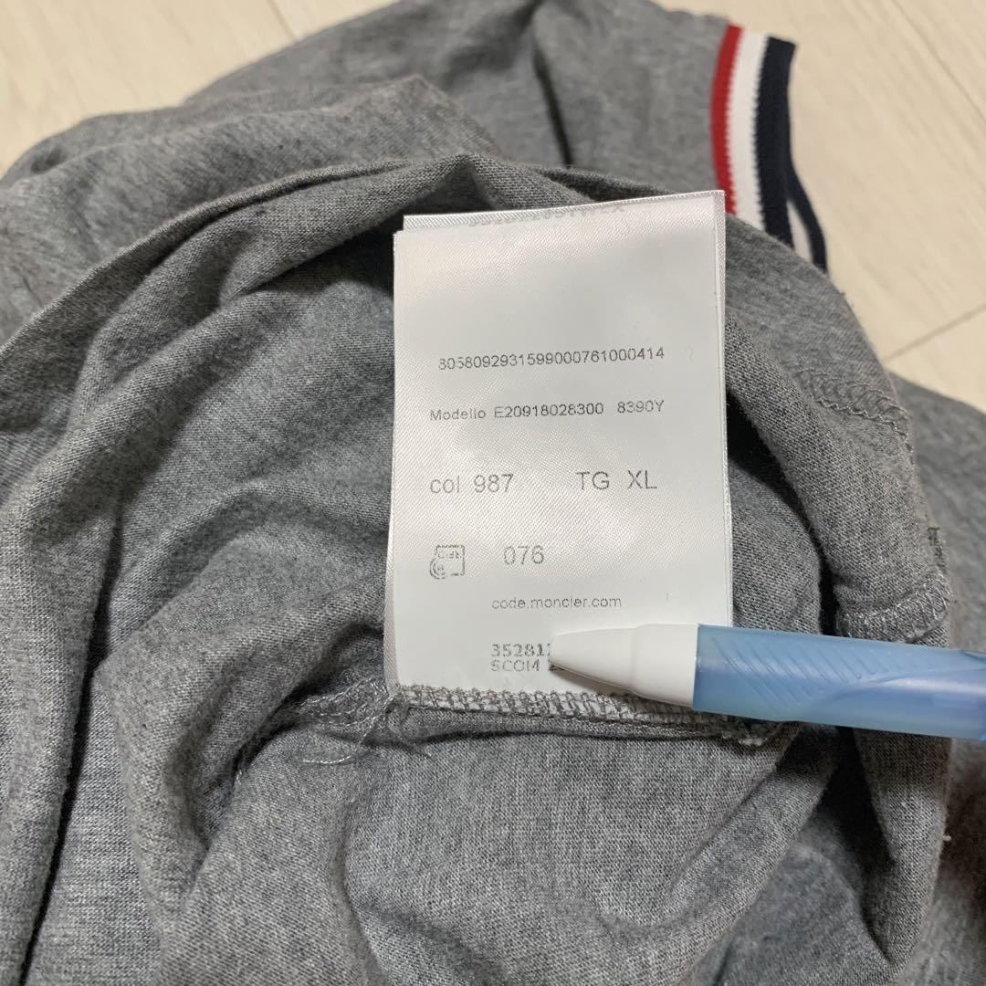 モンクレール首刺繍TシャツグレーXL