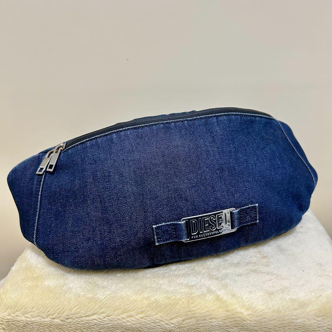 【良品】DIESEL デニム ボディバッグ ウエストポーチ