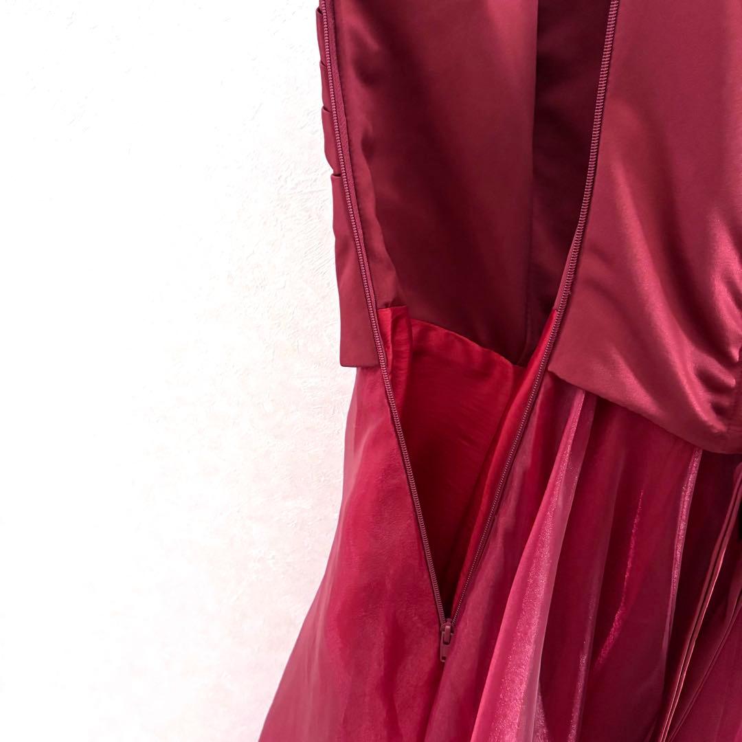 ドレスルームアミ　ワインレッドAライン ドレス編み上げ7号〜11号