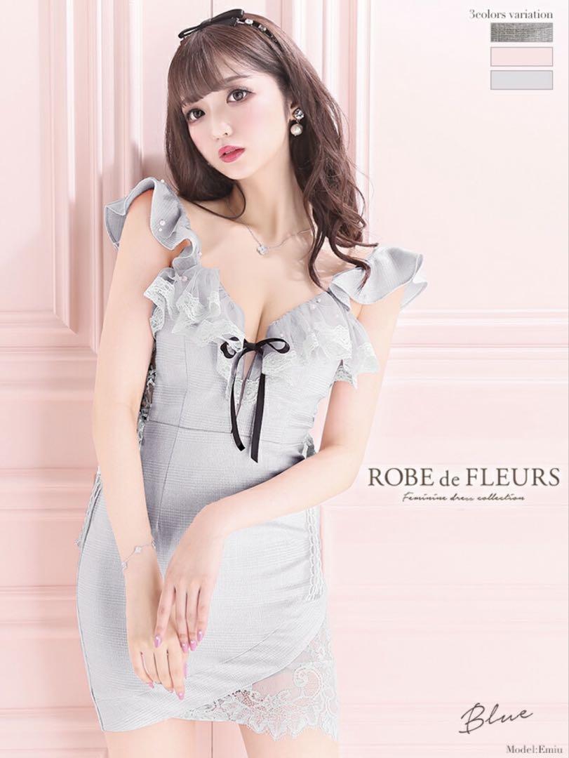 ROBE de FLEURS ブルーナイトドレス - メルカリ