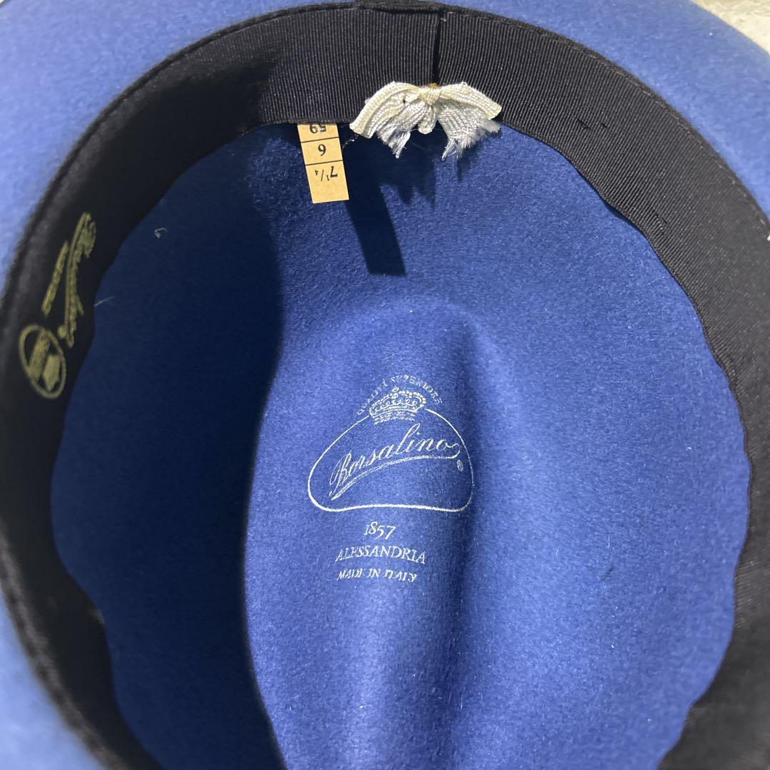 BORSALINO ボルサリーノ　フェルトハット　帽子　ブルー　青