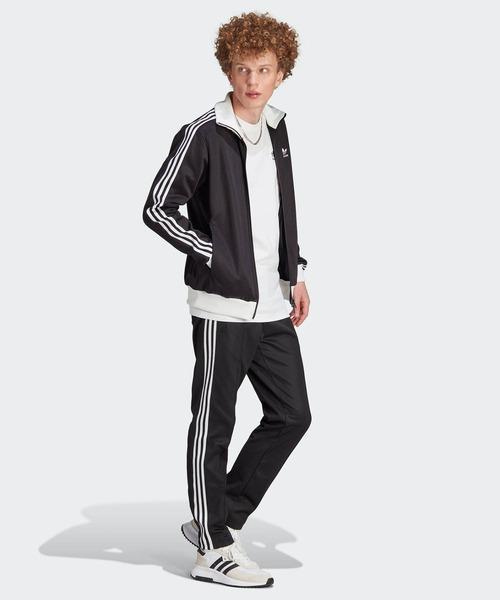 adidas ブラック ジップアップジャージ