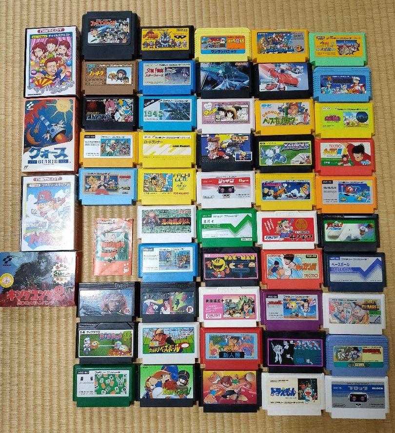 動作確認済　任天堂　ファミコン　ソフト　52本　ファミコン互換機付