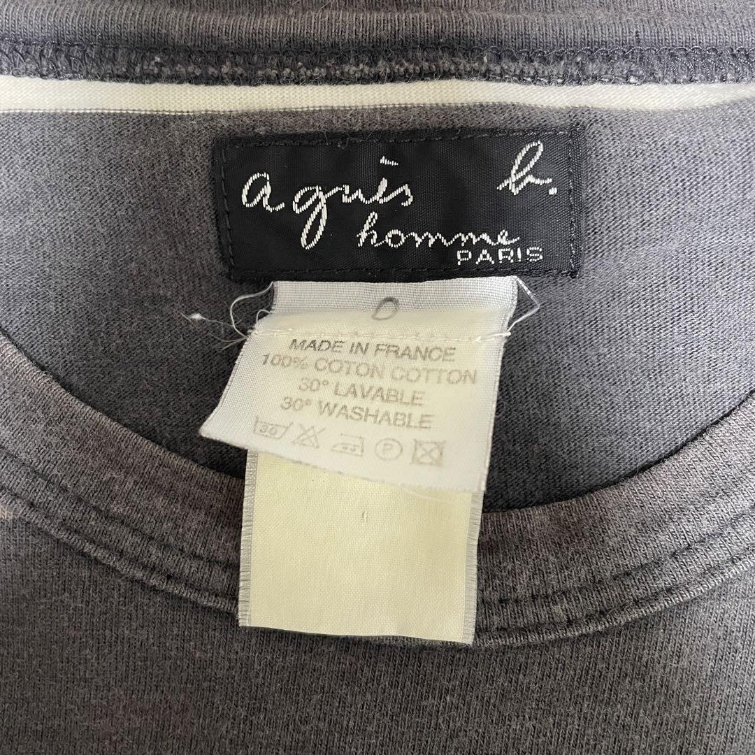 90s agnes b. アニエスベーオム 細ボーダー カットソー ロンT