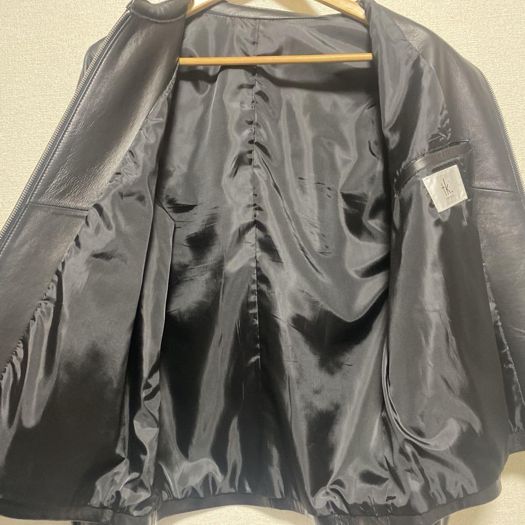 tk. TAKEO KIKUCHI 黒レザージャケット シングルライダース