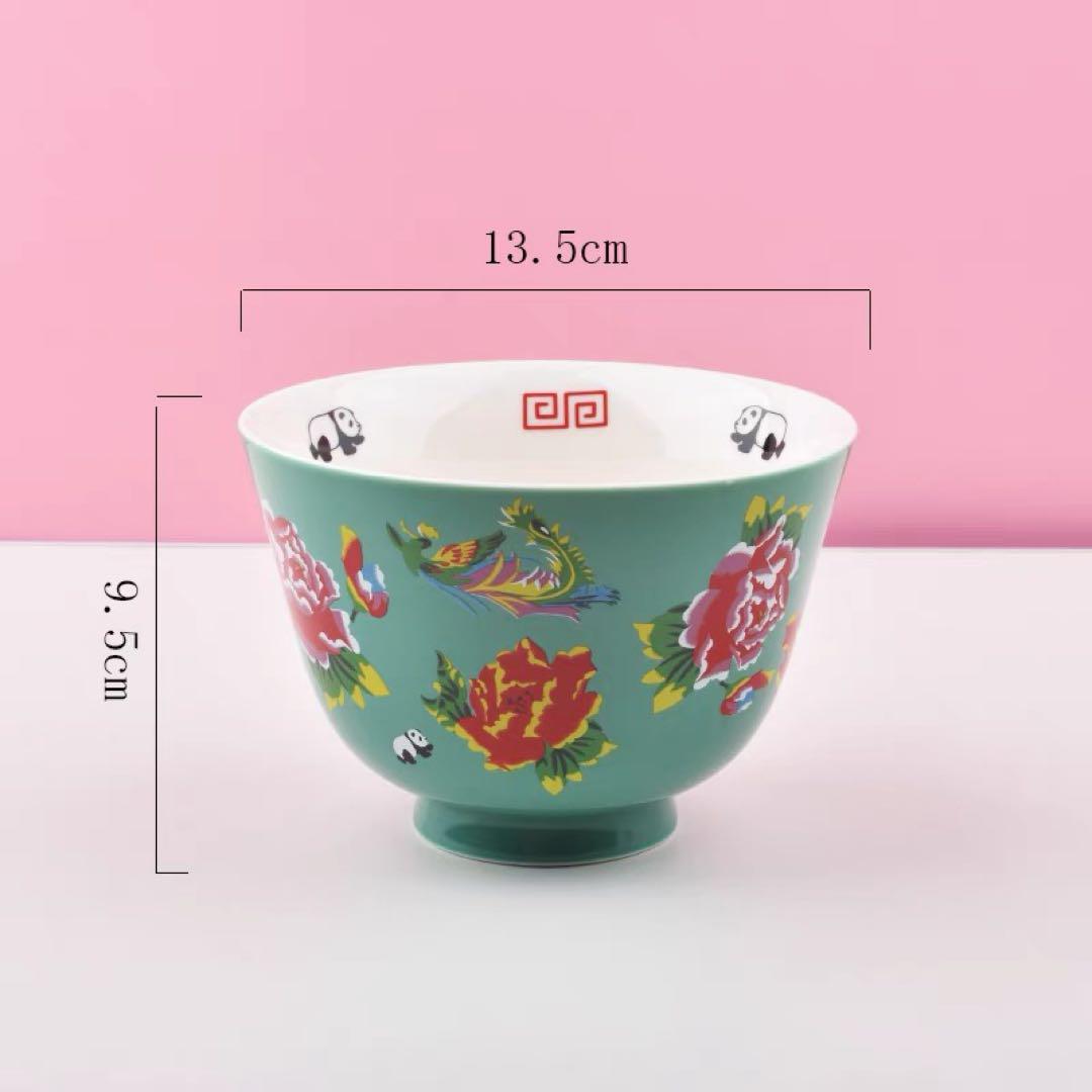 手描き陶器 高杯型デザート椀 木箱付き