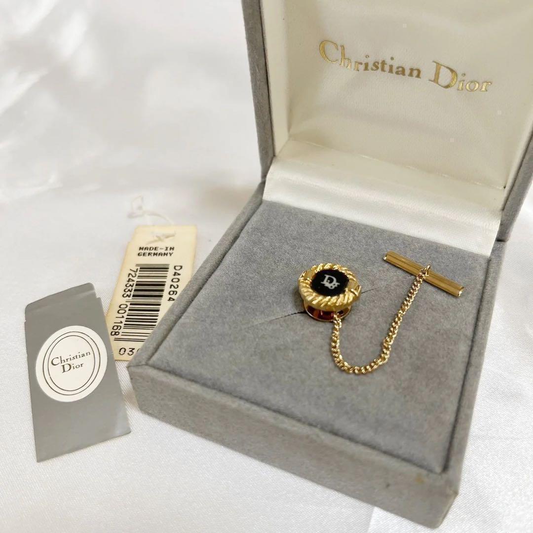 【美品】Dior タイタックピン タイピン ゴールド ラペルピン 箱付き