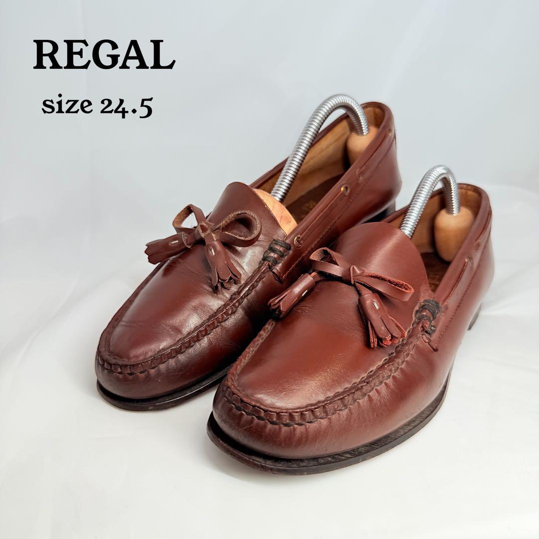❣️リーガル❣️インペリアルグレード リボンタッセルローファー キャメル 24.5 REGAL リーガル タッセルローファー（24.5）リボン 革靴 オール
