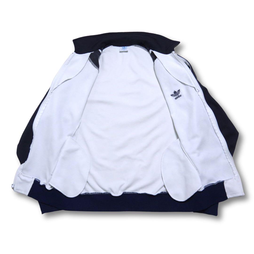 古着 70s~80s adidas 襟付き トラックジャケット 紺 白