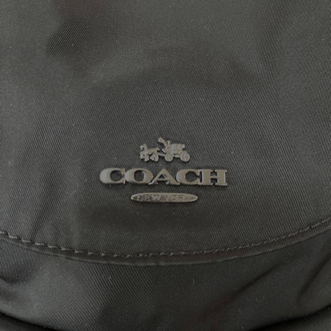 COACH コーチ リュック 黒 ナイロン 紐革 軽量