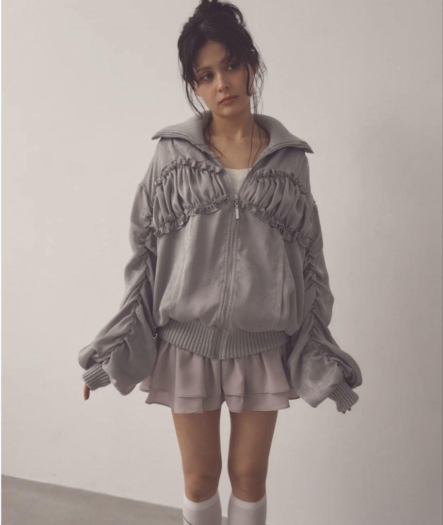 ペリキュール ribbon gather lib blouson