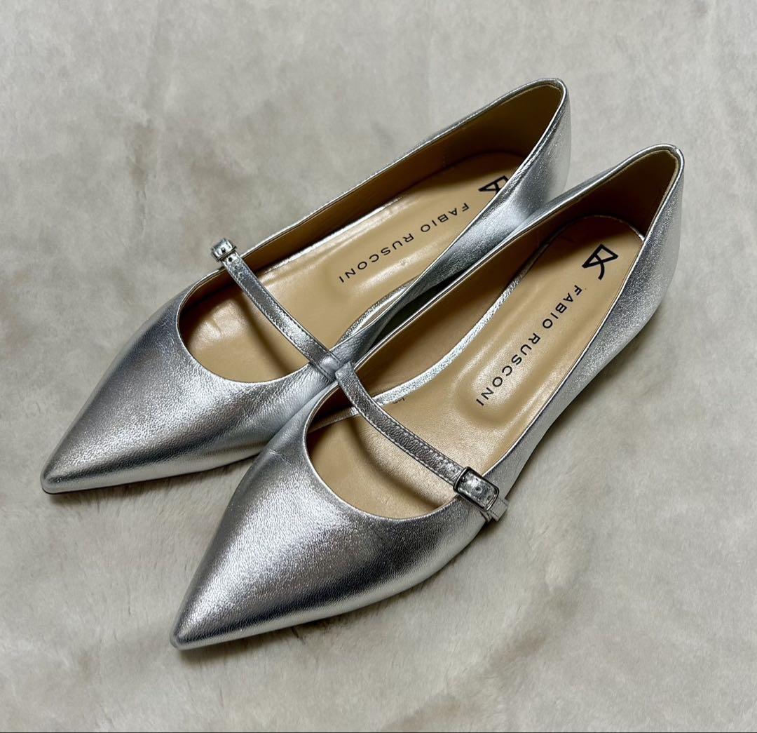 FABIO RUSCONI/メリージェーンパンプス/size38/シルバー
