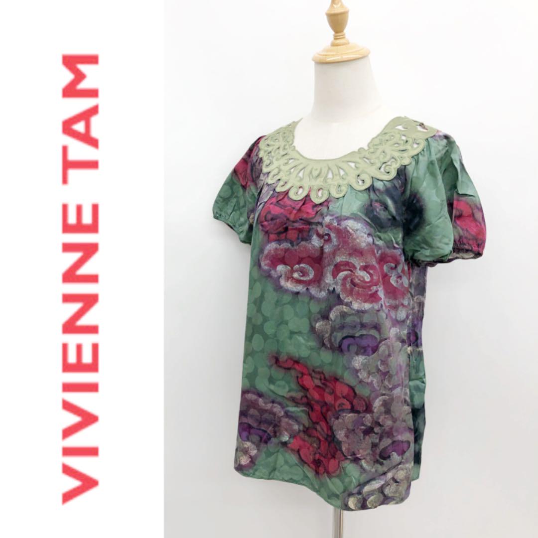 VIVIENNE TAM ヴィヴィアンタム シルク混 チュニック ブラウス 1 VIVIENNE TAM ヴィヴィアンタム シルク混 チュニック ブラウス 1