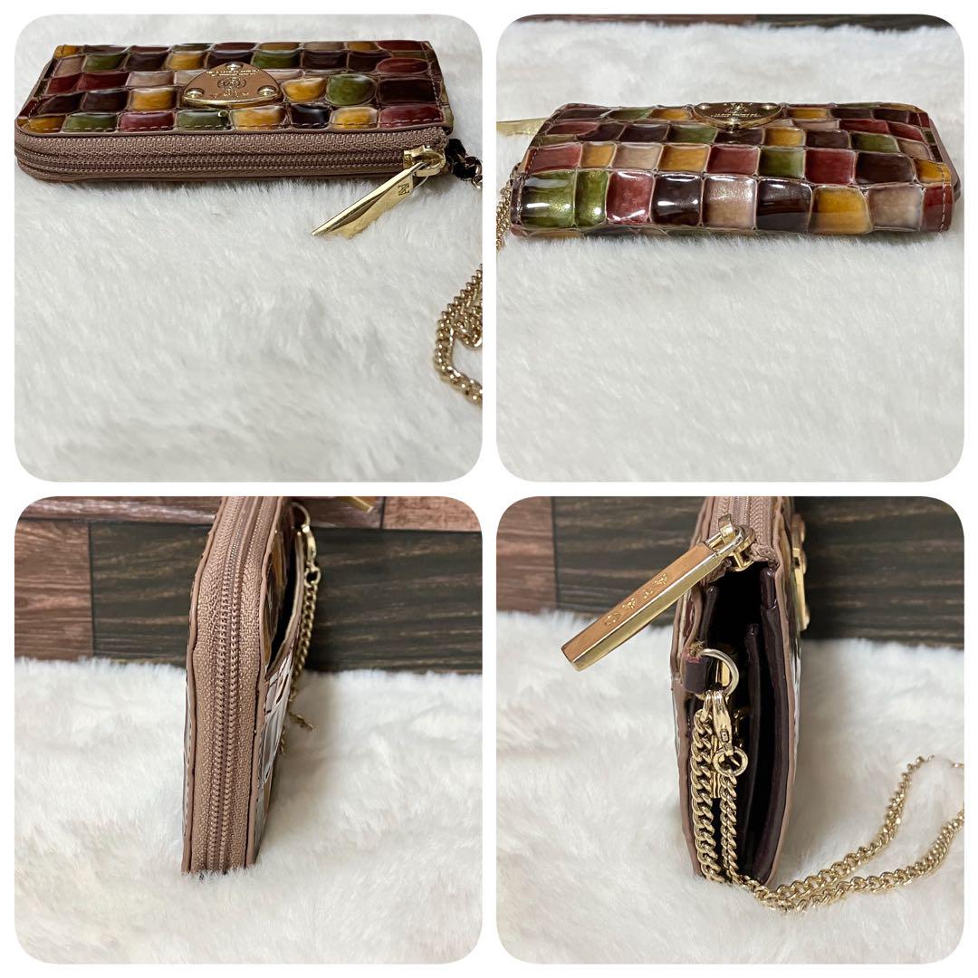 美品 ATAO ベル ヴィトロ ミニ財布 コイン キーケース セピア