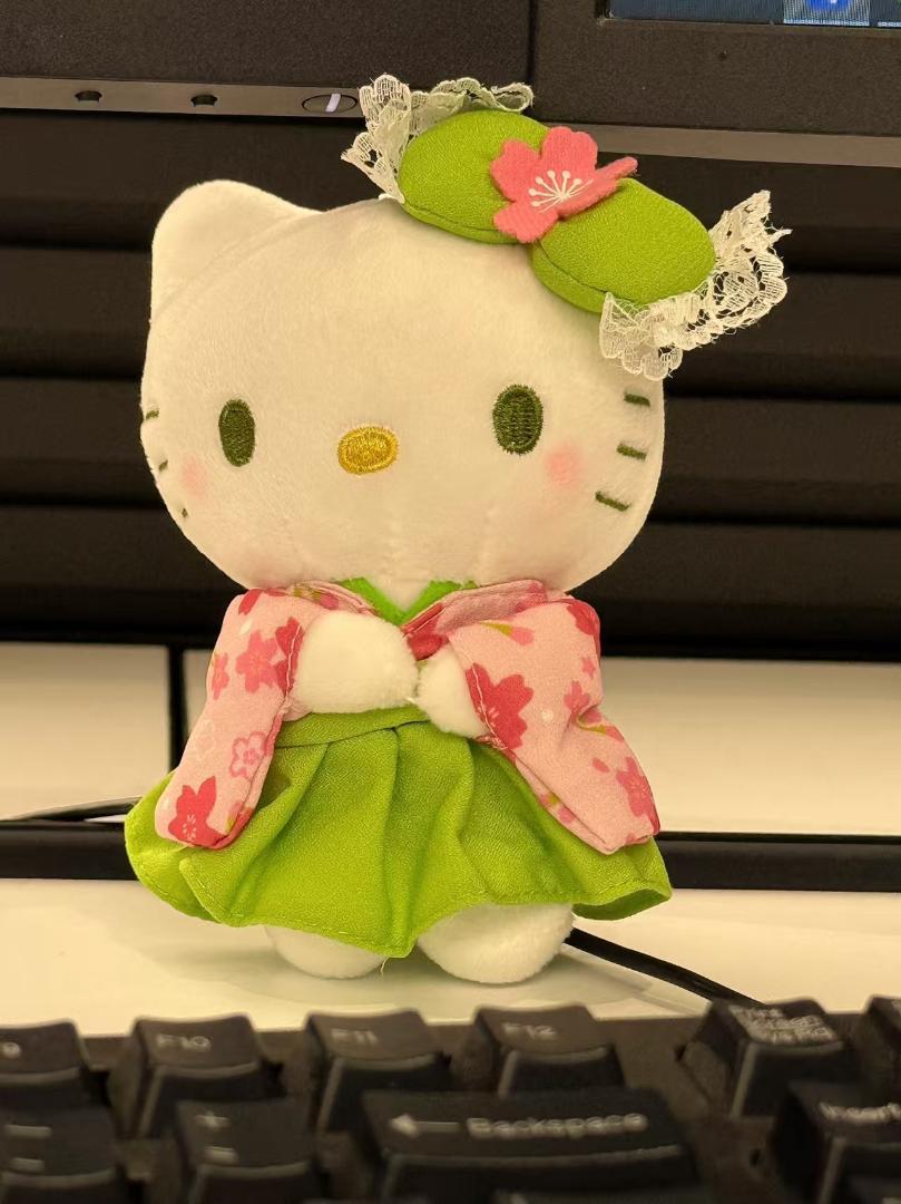 サンリオ ハローキティ 桜 抹茶着物 袴 マスコット ぬいぐるみ
