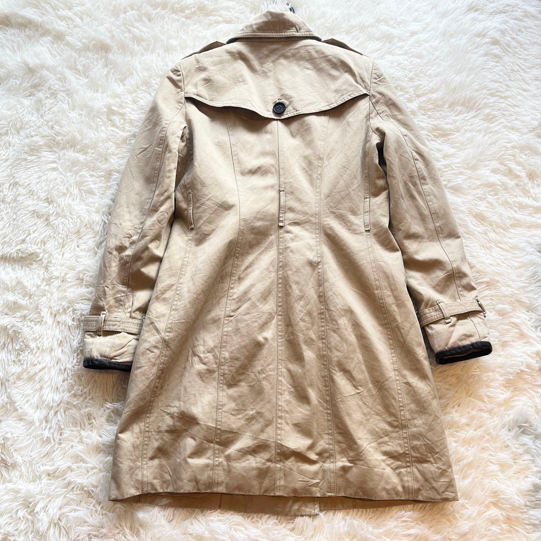 バーバリープローサム トレンチコート ベージュ レザー イタリア製 バーバリープローサム トレンチコート ベージュ レザー イタリア製